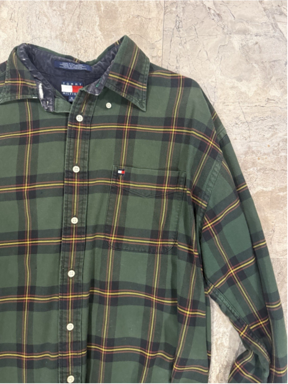 VTG Tommy Hilfiger Classic 90s Mixed Plaid Long Sleeve Flannel Shirt SZ XL